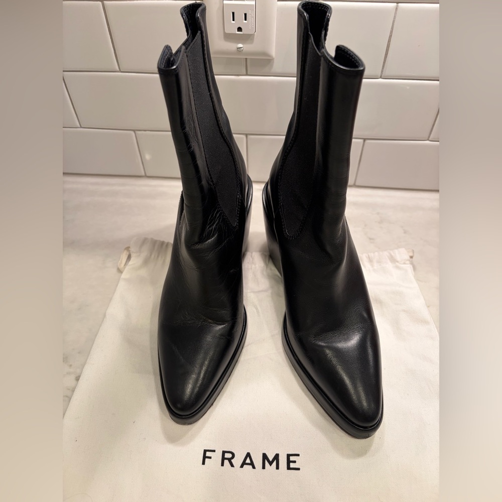 Frame Black Leather Boots